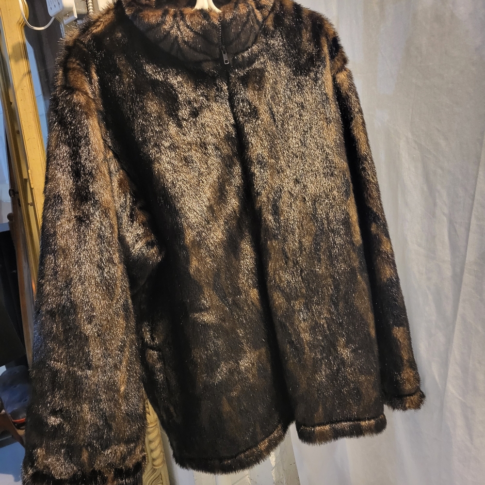 Chocolate & Black colour, Faux Fur, teddy/glam Coat